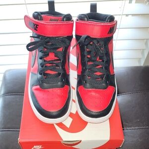 Nike Kids Black and Red High-Top Sneakers